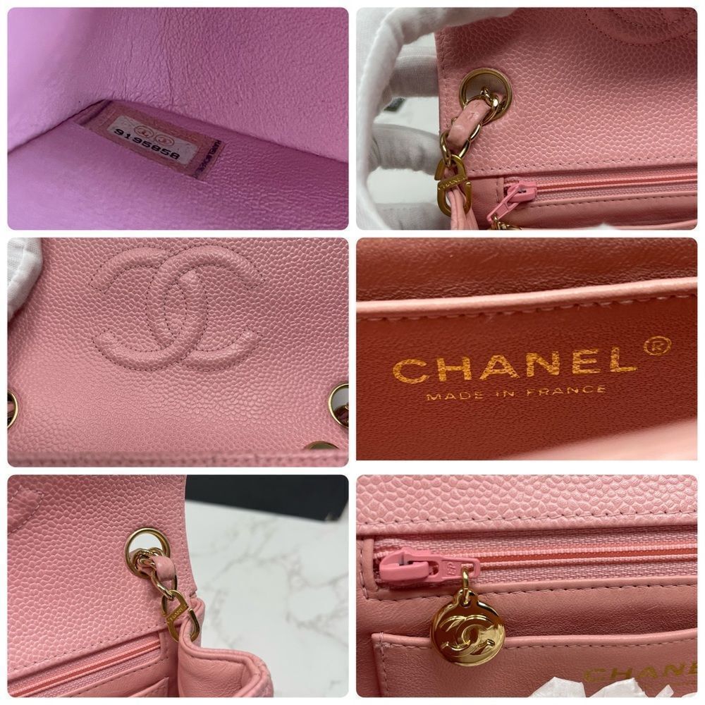 Chanel Vintage Sakura Pink CC Mini Square Classic Flap Quilted Bag - Picture 13 of 17